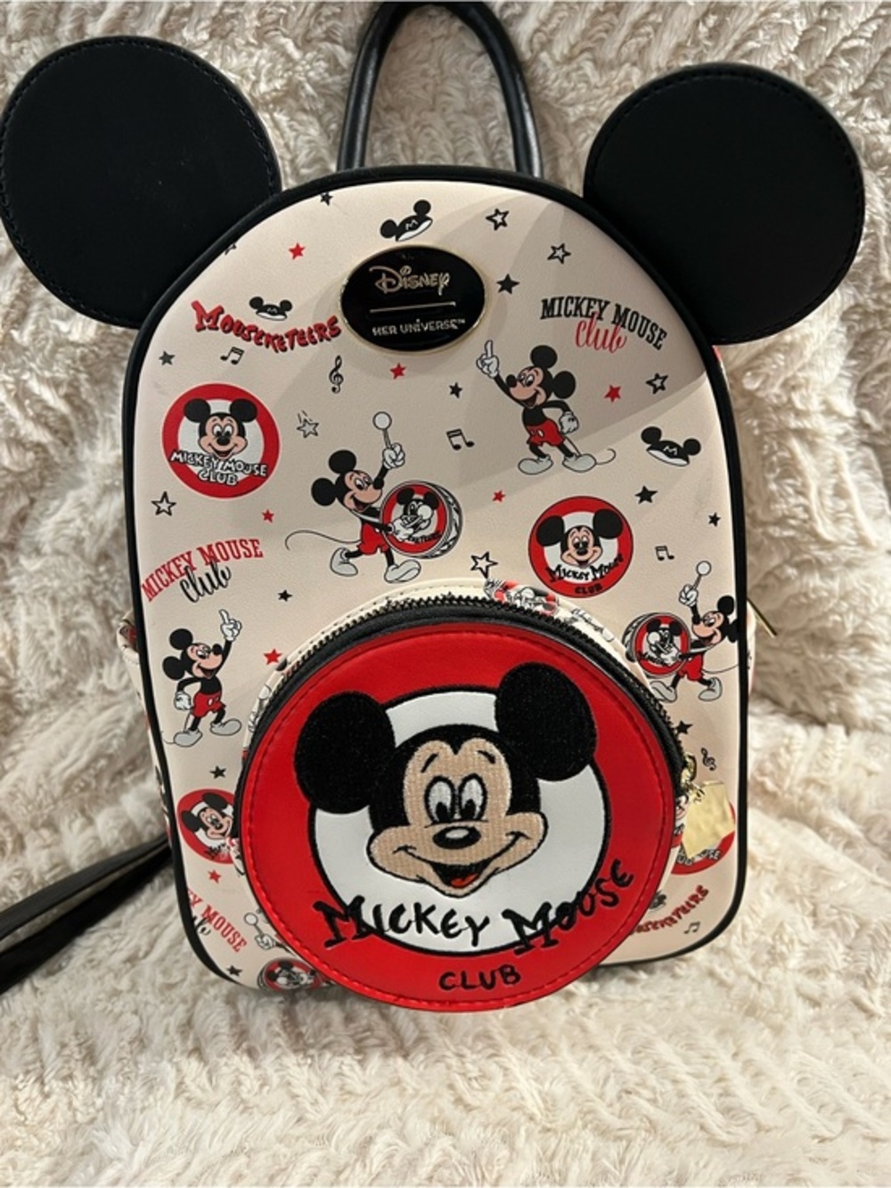 Her Universe Disney Mickey Mouse Club Mini Backpack Mouseketeers Mickey Ears Bag